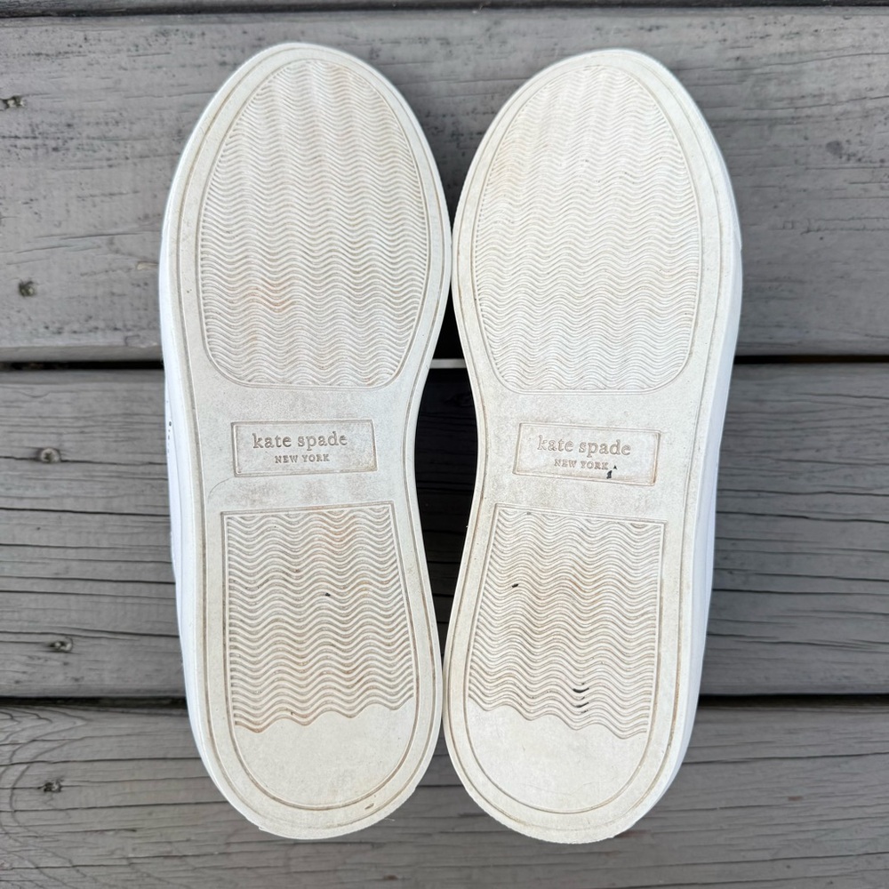 Kate Spade NY Angelise white and pink perforated leather sneakers size 8 - Picture 15 of 15